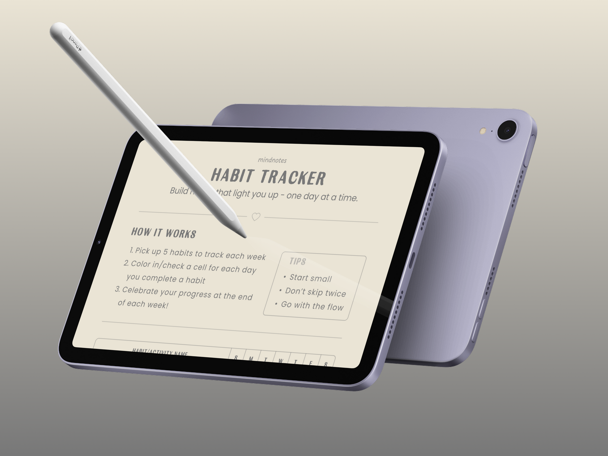 Minimalist Habit Tracker (Digital & Printable) – Light & Dark Theme for Daily Routine