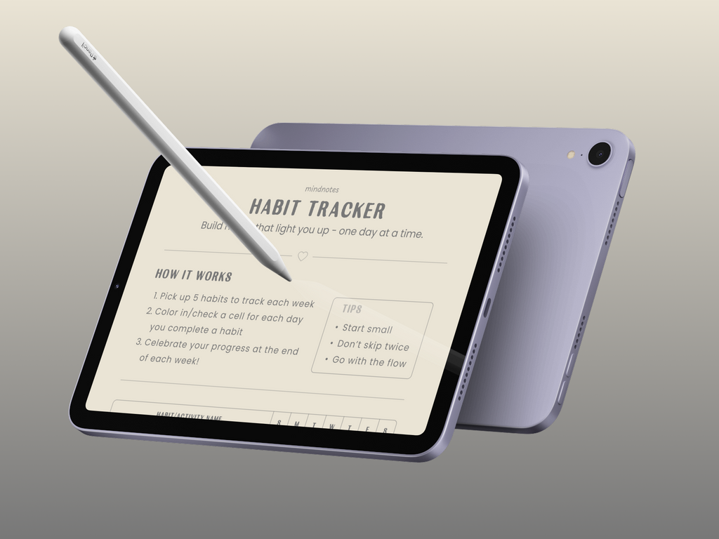 Minimalist Habit Tracker (Digital & Printable) – Light & Dark Theme for Daily Routine
