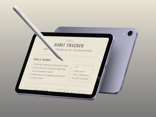 Minimalist Habit Tracker (Digital & Printable) – Light & Dark Theme for Daily Routine