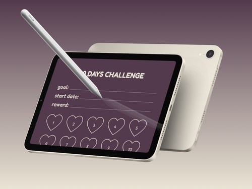 30-Day Challenge Tracker – Light & Dark Theme (Printable & Digital)